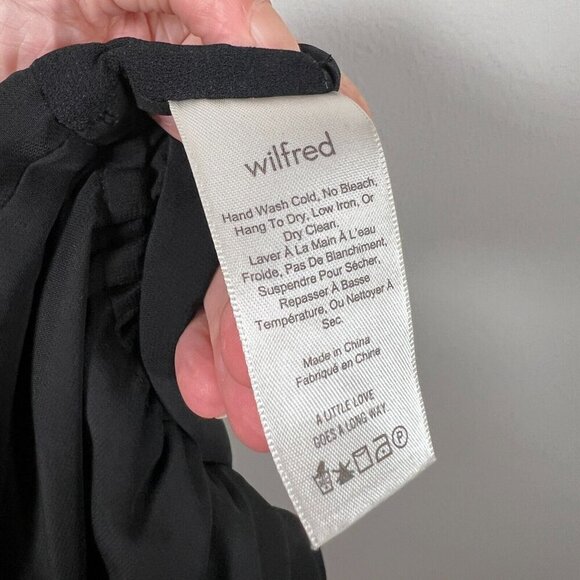 Aritzia Wilfred Melodie Romper Size Small Black Ruffle Sleeve V-neck Minimal - Picture 10 of 11